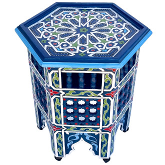 Beistelltisch Handbemalt MANAL blau