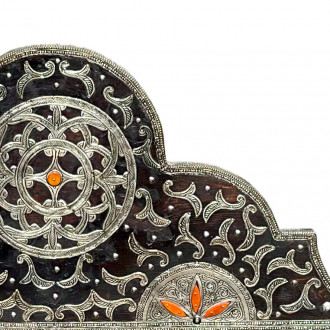 Orientalischer Leder-Sessel mit Messingverkleidung SULAYMAN