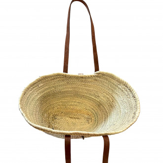 Korbtasche mit Ledergriffe und schließer LOUISE-Klein