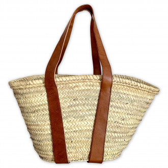 Palmblatt-Tasche mit Leder IBIZA-1C