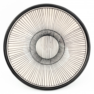 Marokkanische Keramikschüssel Ø20 cm Schwarz Weiß – handbemalt ZEBRA