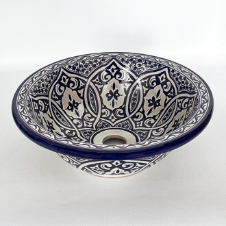 Marokkanisches Keramik-Waschbecken Blau Ø35 cm