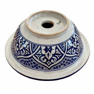Marokkanisches Keramik-Waschbecken Blau Ø35 cm