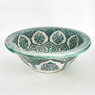 Handbemaltes Waschbecken Gün-Weiss Ø35 cm