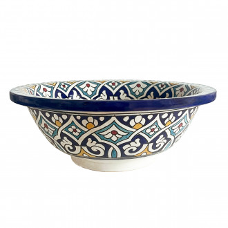 Handbemalte Keramik Waschschüssel MULTI-10 D40cm