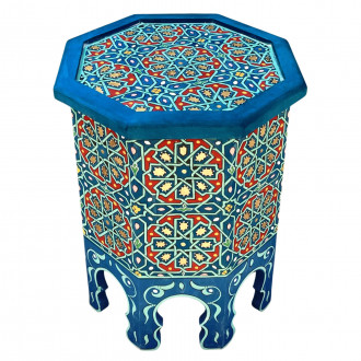 Marokkanischer Handbemalter Tisch NEJIM blau
