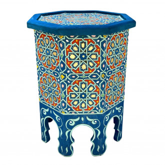Marokkanischer Handbemalter Tisch NEJIM blau