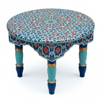Runder orientalischer Teetisch MIDA blau