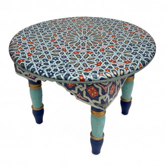 Runder orientalischer Teetisch MIDA blau