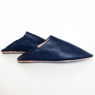 Marokkanische Leder Babouche FEZ Blau Gr. 40-44