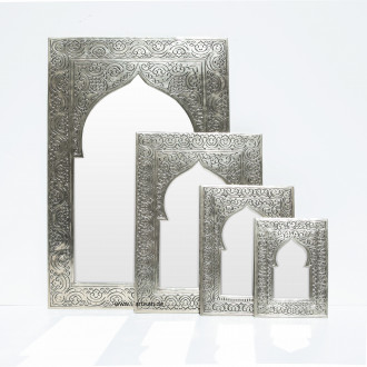 Marokkanischer Deco-Spiegel Kasim-X H17cm Silber