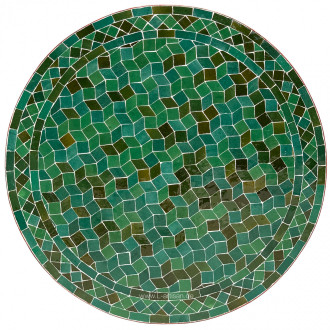 Mosaiktisch aus Marokko ALGA Grün Ø60cm