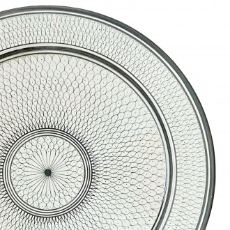 Große marokkanische Keramikschale Ø40 cm – grau & weiss