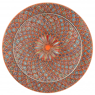 Handbemalte Keramikschale aus Marokko Ø40cm orange