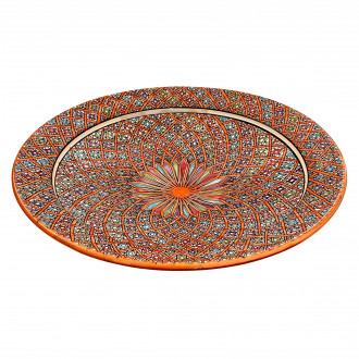 Handbemalte Keramikschale aus Marokko Ø40cm orange