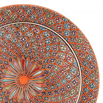 Handbemalte Keramikschale aus Marokko Ø40cm orange