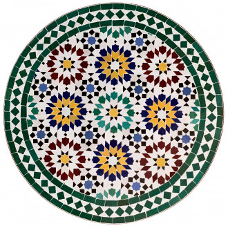 Marokkanischer Mosaiktisch "Ankabut" D60cm Grün