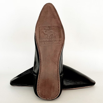 Marokkanische Leder Babouche FEZ schwarz
