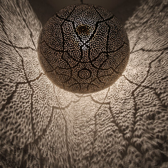 Orientalische messing Kugel-Lampe BERSCHA Ø40cm