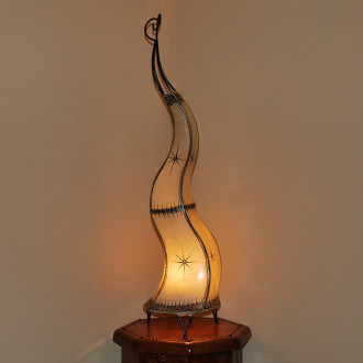 Stehlampe aus Leder CHEVAL H100cm Natur