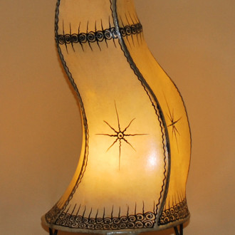Stehlampe aus Leder CHEVAL H100cm Natur