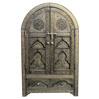 Marokkanischer Schrank mit Messing-Verkleidung KABBA