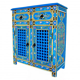 Marokkanische handbemalte Kommode Blau MAJORELLE