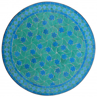 Mosaiktisch aus Marokko RAFRAF Türkis/Grün rund D60cm