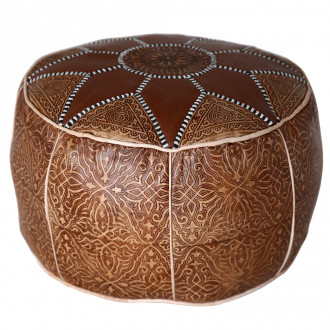 Orientalisches Leder-Pouff SALAM-2