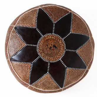 Orientalisches Leder-Pouff SALAM-1