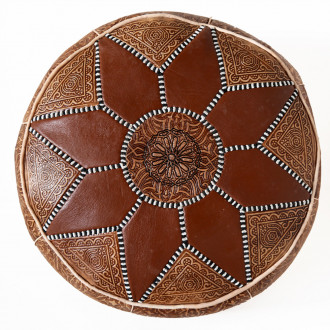 Orientalisches Leder-Pouff SALAM-2