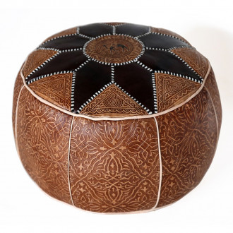 Orientalisches Leder-Pouff SALAM-1