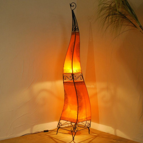 Bodenleuchte Henna-bemalt CHEVAL H125cm Orange