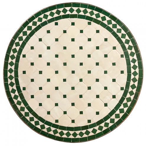 Marokkanischer Mosaik Gartentisch BIDAK grün/beige