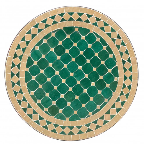 Mosaik-Beistelltisch grün und beige 45 cm