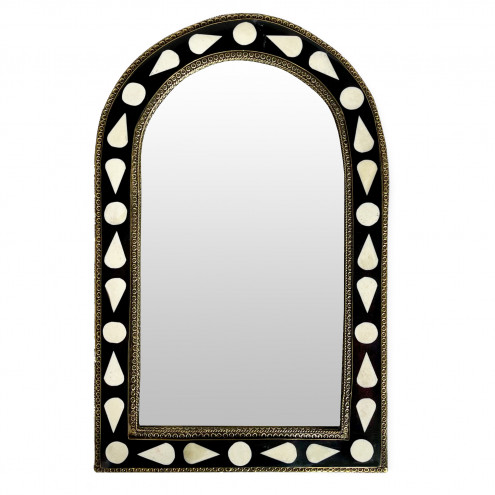 Marokkanische Spiegel HAMID schwarz-weiß
