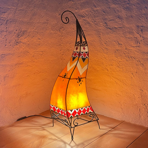 Orientalische Lederlampe CHEVAL Multi H78cm