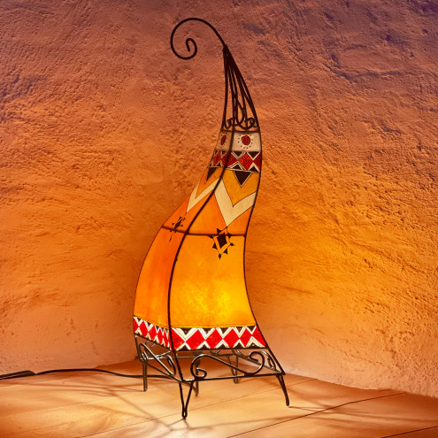 Orientalische Lederlampe Canar Multi H78cm