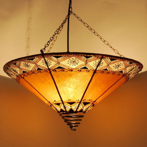 Leder- Hängeleuchte Rossor orange D50cm