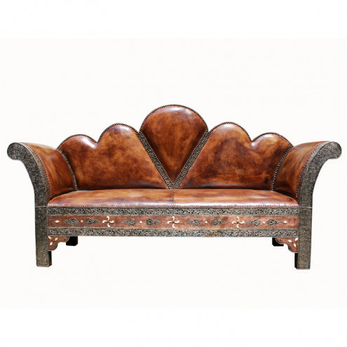 Orientalische Sitzbank "Argana" Echtleder