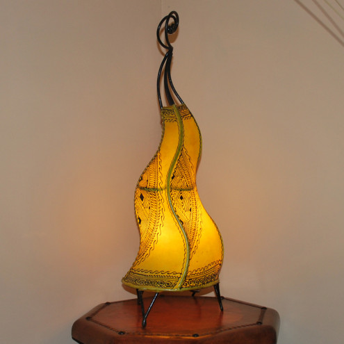 Leder- Stehleuchte CHEVAL H60cm Gelb