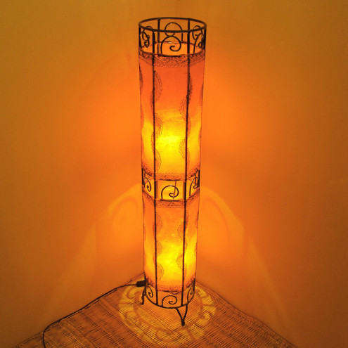 Bodenlampe mit Henna bemalt KADOS H110 cm orange