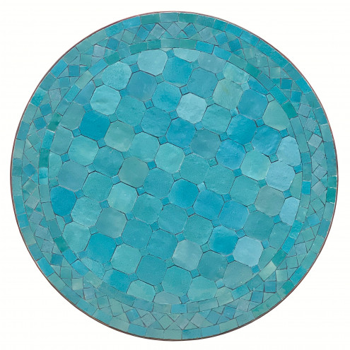 Kacheltisch aus Marokko BIDAK Ø60cm Türtisblau