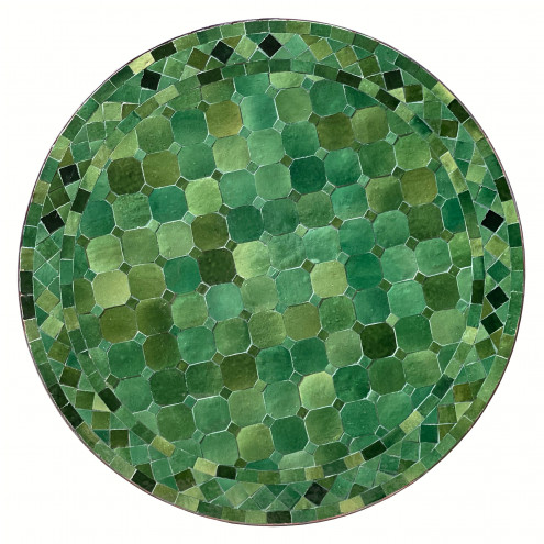 Kacheltisch aus Marokko BIDAK Ø60cm Patchwork-grün