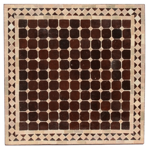 Marokkanischer Mosaiktisch -quadratig-(60x60)cm -Braun/Beige-