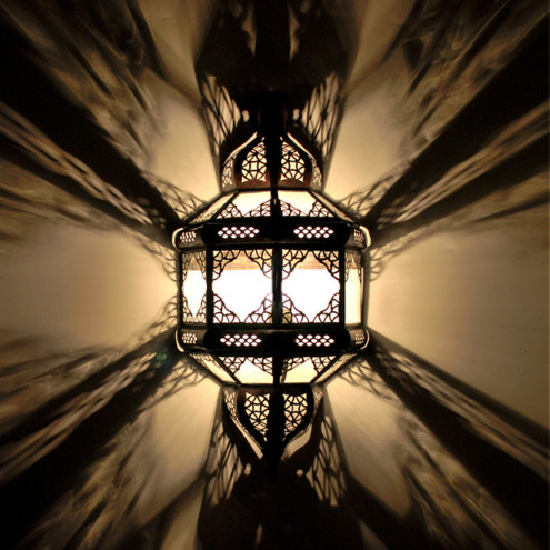 Orientalische Glas-Wandleuchte TITA weiß