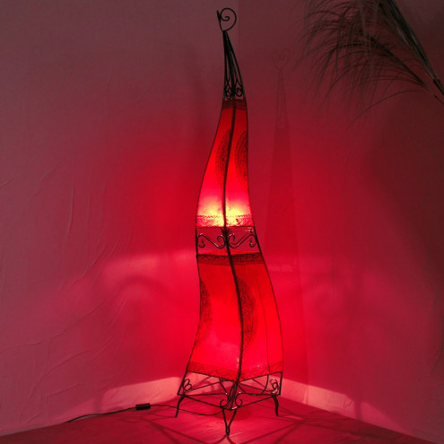 Leder- Stehleuchte aus Marokko CANAR H120cm Rot