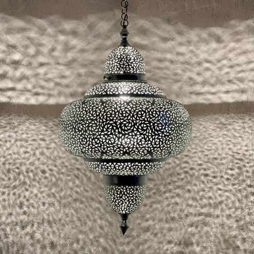 Hängelampe aus Marokko TROMBA silber