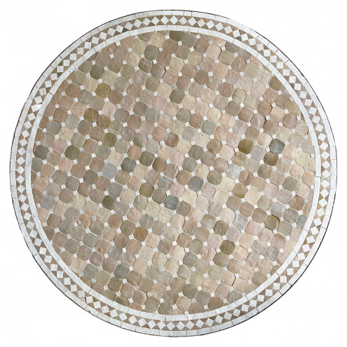 Runder Mosaiktisch BIDAK Ø 120cm weiss/beige