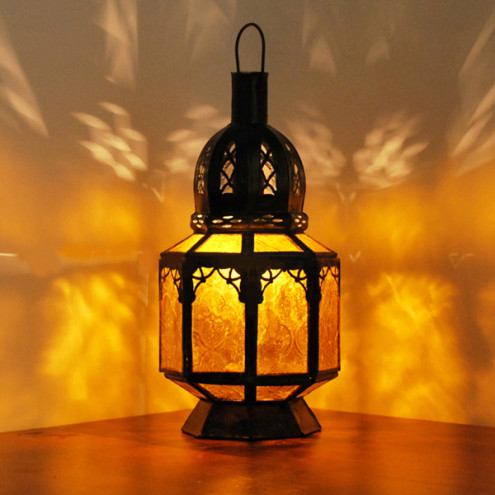 Marokkanische Laterne SAMARA Amber H30cm